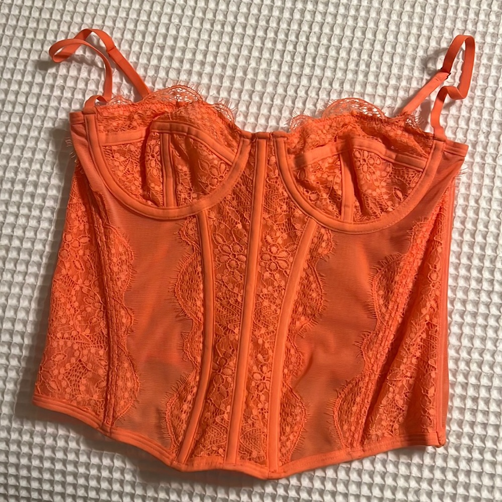 Urban Outfitters Coral Lace Tank Top